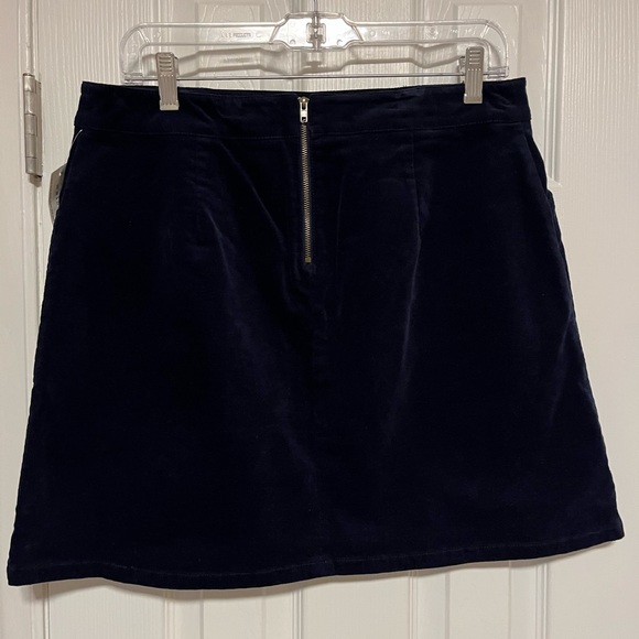 Blue velvety mini skirt with pockets NWT - Picture 5 of 9